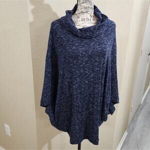 Lane Bryant blue heathered cozy soft poncho plus‎ size 14 16 1X